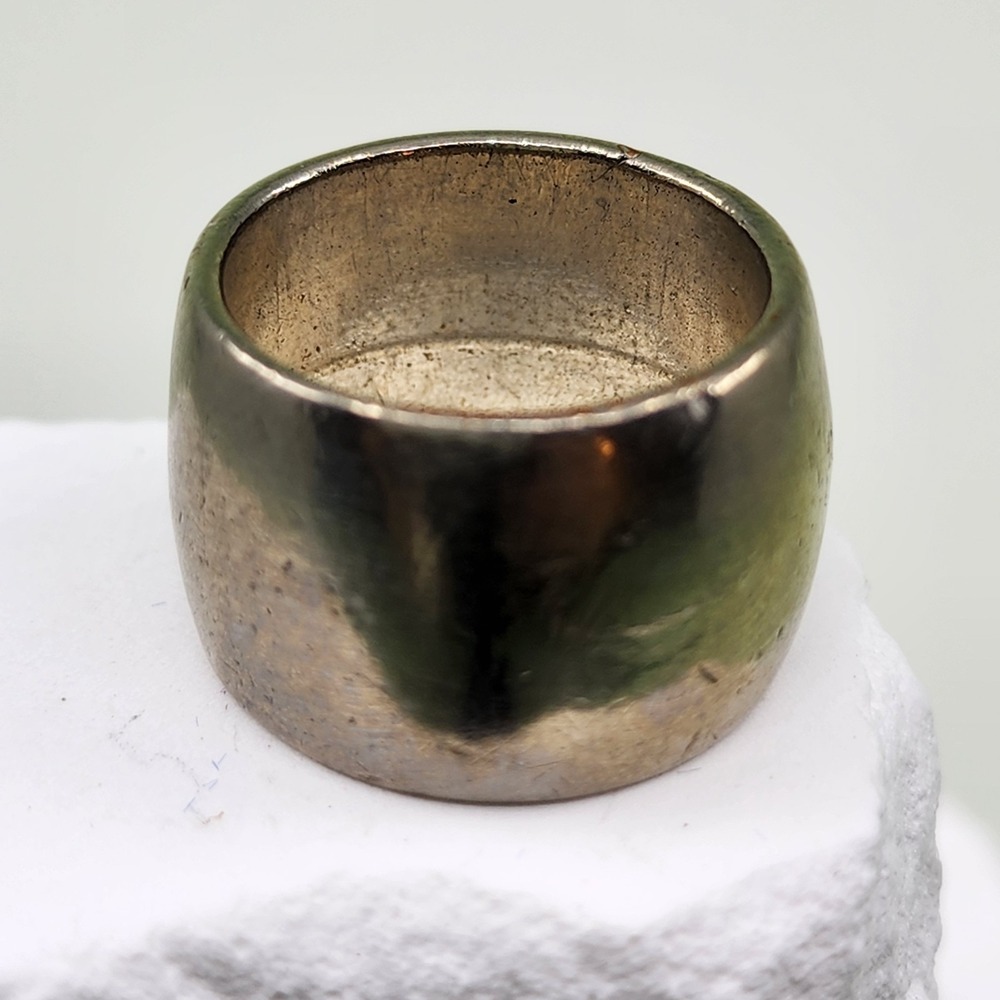 Vintage Silver Tone Dome Ring Chunky Statement Modernist Minimalist Size 7.5